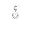 Rebecca Silver Crystal Open Heart Charm - Silver