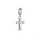 Rebecca Silver Crystal Cross Charm - Silver
