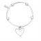 ChloBo Silver Noodle Double Heart Bracelet - Silver