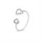August Woods Silver Double Heart Adjustable Ring - Silver