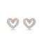 Swarovski Una Rose Gold Swan Heart Earrings