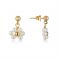 August Woods Gold Daisy Pearl Drop Earrings - Gold