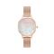 Olivia Burton Rose Gold Mother Of Pearl Butterfly Mesh Watch - Rose Gold