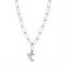 ChloBo Silver Hope Moon Link Chain Necklace - Silver
