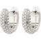Pilgrim Silver Lona Crystal Huggie Hoop Earrings - Silver