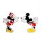 Disney Mickey & Minnie Mouse Kiss Earrings - Silver