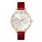 Olivia Burton T-Bar Bee Burgundy Chronograph Watch - Rose Gold