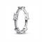 Pandora Rectangular Bars Sparkling Ring - 52