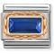 Nomination Rose Gold Blue Baguette Crystal Charm