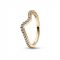 Pandora Gold Sparkling Wave Ring - 52