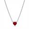 Pandora Sparkling Red Heart Halo Necklace - Silver