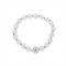 August Woods Silver & Pink Flower Pearl Stretch Bracelet - Adjustable