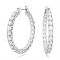 Swarovski Matrix Crystal Hoop Earrings - Silver