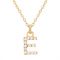 Argento Recycled Gold Letter Cubic Zirconia Necklace - Letter E