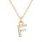 Argento Recycled Gold Letter Cubic Zirconia Necklace - Letter F