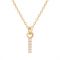 Argento Recycled Gold Letter Cubic Zirconia Necklace - Letter I