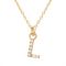 Argento Recycled Gold Letter Cubic Zirconia Necklace - Letter L