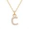 Argento Recycled Gold Letter Cubic Zirconia Necklace - Letter C