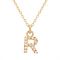Argento Recycled Gold Letter Cubic Zirconia Necklace - Letter R