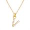Argento Recycled Gold Letter Cubic Zirconia Necklace - Letter V