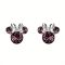Disney Silver Minnie Mouse Birthstone Earrings - February