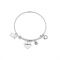 Karma Silver Girlfriend Heart Bangle - Adjustable