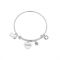 Karma Silver Granddaughter Heart Bangle - Adjustable