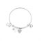 Karma Silver Mum Crystal Heart Bangle - Adjustable