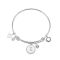 Karma Silver Letter Coin Bangle - Letter E