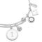 Karma Silver Letter Coin Bangle - Letter I