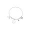 Karma Silver Letter Coin Bangle - Letter O