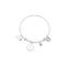 Karma Silver Letter Coin Bangle - Letter F