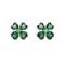 Swarovski Idillia Clover Green Stud Earrings - Gold