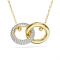 Swarovski Dextera Gold Interlocking Loop Pendant Necklace - 45cm