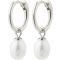 Pilgrim Silver Birthe Recycled Pearl Hoops - Silver