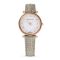 Swarovski Crystalline Wonder Beige Leather Rose Gold Tone Watch