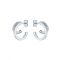 Ted Baker Silver Helias Crystal Double Hoop Earrings - Silver