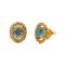 Kate Spade New York Gold Green Blue Horizontal Oval Halo Stud - Gold
