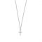 ChloBo Mens Silver Curb Chain Cross Necklace - 51cm