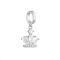 Rebecca Silver Crown CZ Charm - Silver