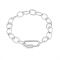 Rebecca Silver Link CZ Clasp Bracelet - Silver