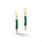 Coeur De Lion Gold Dark Green Beaded Earrings - Silver