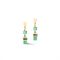 Coeur De Lion Gold Green Mini Cubes Earrings - Silver
