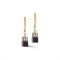 Coeur De Lion Gold Pearl and Onyx GeoCube Drop Earrings - Silver