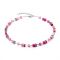Coeur De Lion Silver Pink GeoCube Necklace - Silver