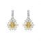 Swarovski Idyllia drop earrings, Flower, Yellow, Rhodium plated