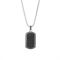 Over & Over Silver and Black Mens Tag Pendant Necklace - Silver