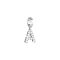 Rebecca Silver Pave Letter A Charm - Silver