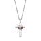 Angel Whisperer Silver Cross with Heart Wing Necklace - Silver