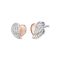 Angel Whisperer Silver and Rose Gold Heart Wing Stud Earrings - Silver